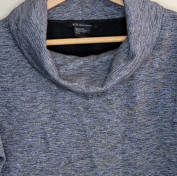 A|X Armani Exchange | Gray Black Colorblock Cowl Neck Drop Shoulder Top - Picture 4 of 4